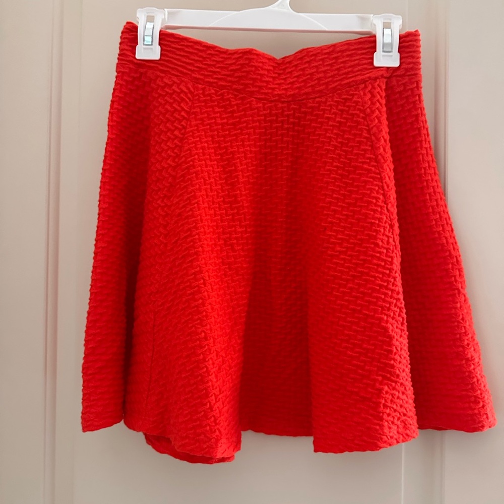 Divided Vibrant Textured Skater Skirt